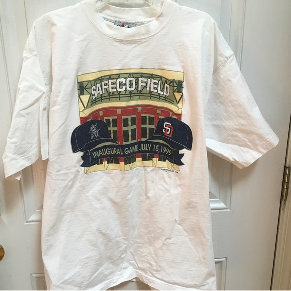 Vintage Majestic Mariners T Shirt XXL Opening Day 1999 Safeco Field Inaugural - Picture 2 of 6